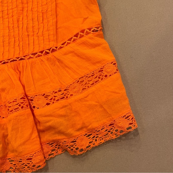 Free People Orange Crochet Tank Size Medium - Picture 2 of 9
